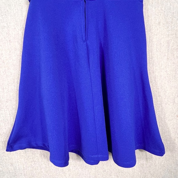 Rare Editions Scallop Neck Fit and Flare Mini Dress Sz 10 Royal Blue Pockets - Picture 7 of 12